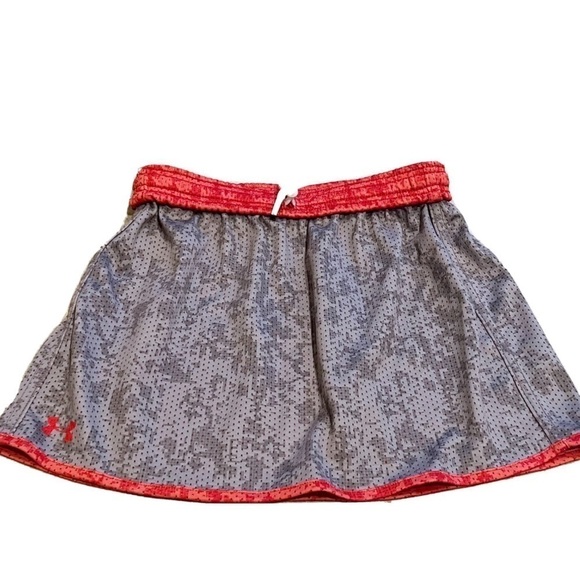 Under Armour reversible mesh mini skirt athletic orange gray small pull … - Picture 2 of 10